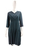 Vintage  grossmark 1940's dress navy blue - Ava & Iva