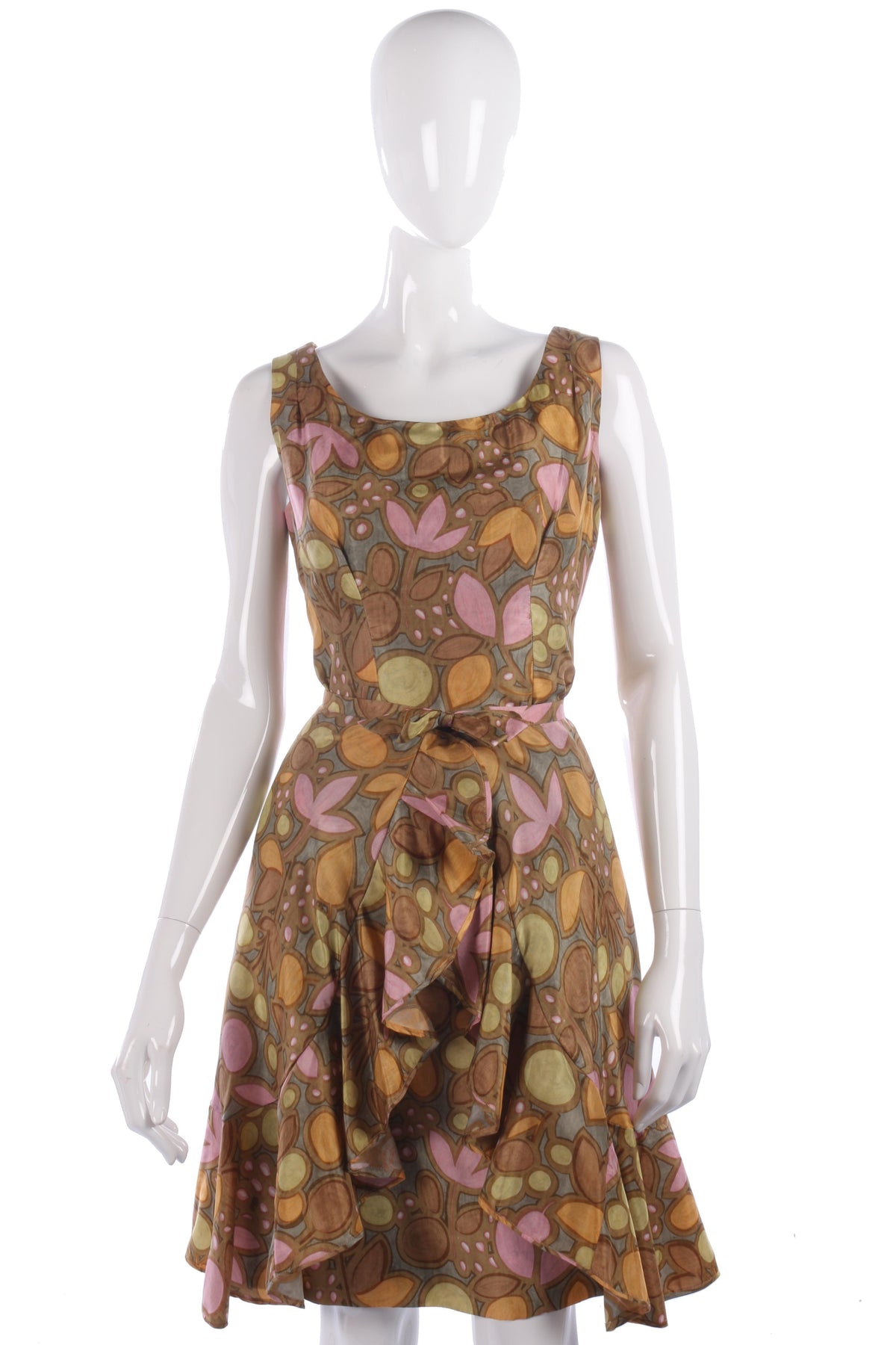 Fabulous 1950's silk floral dress with detachable skirt - Ava & Iva