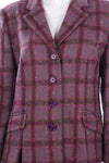 Overider Jacket Purple Check wool Mix Uk Size 16 - Ava & Iva
