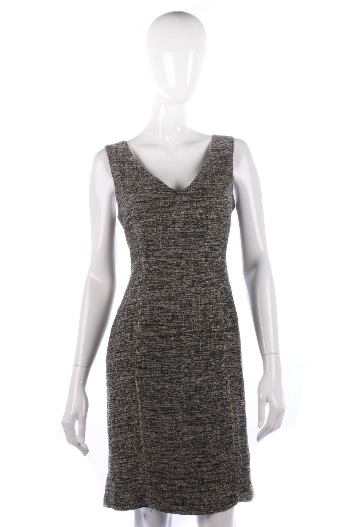 Jigsaw Linen Sleeveless Dress Grey Size 12 - Ava & Iva