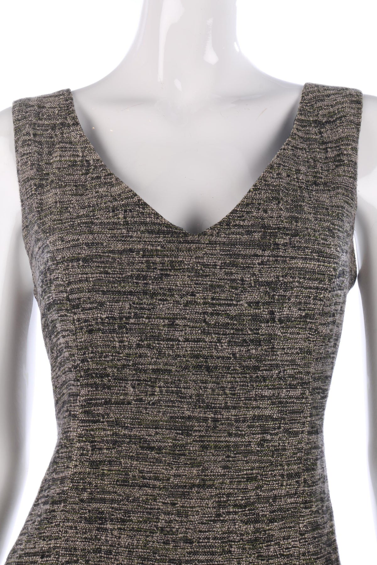Jigsaw Linen Sleeveless Dress Grey Size 12 - Ava & Iva