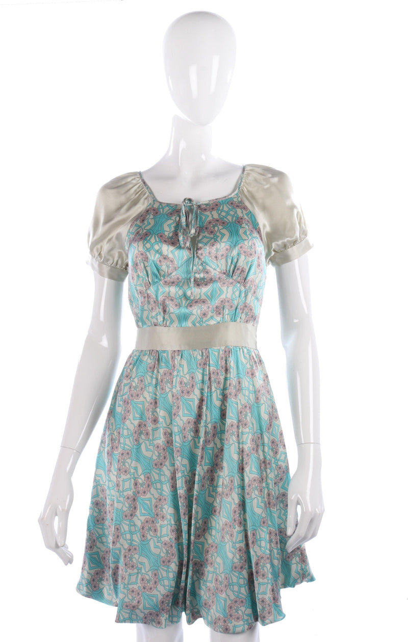 Delightful silk floral french dress size 8 - Ava & Iva