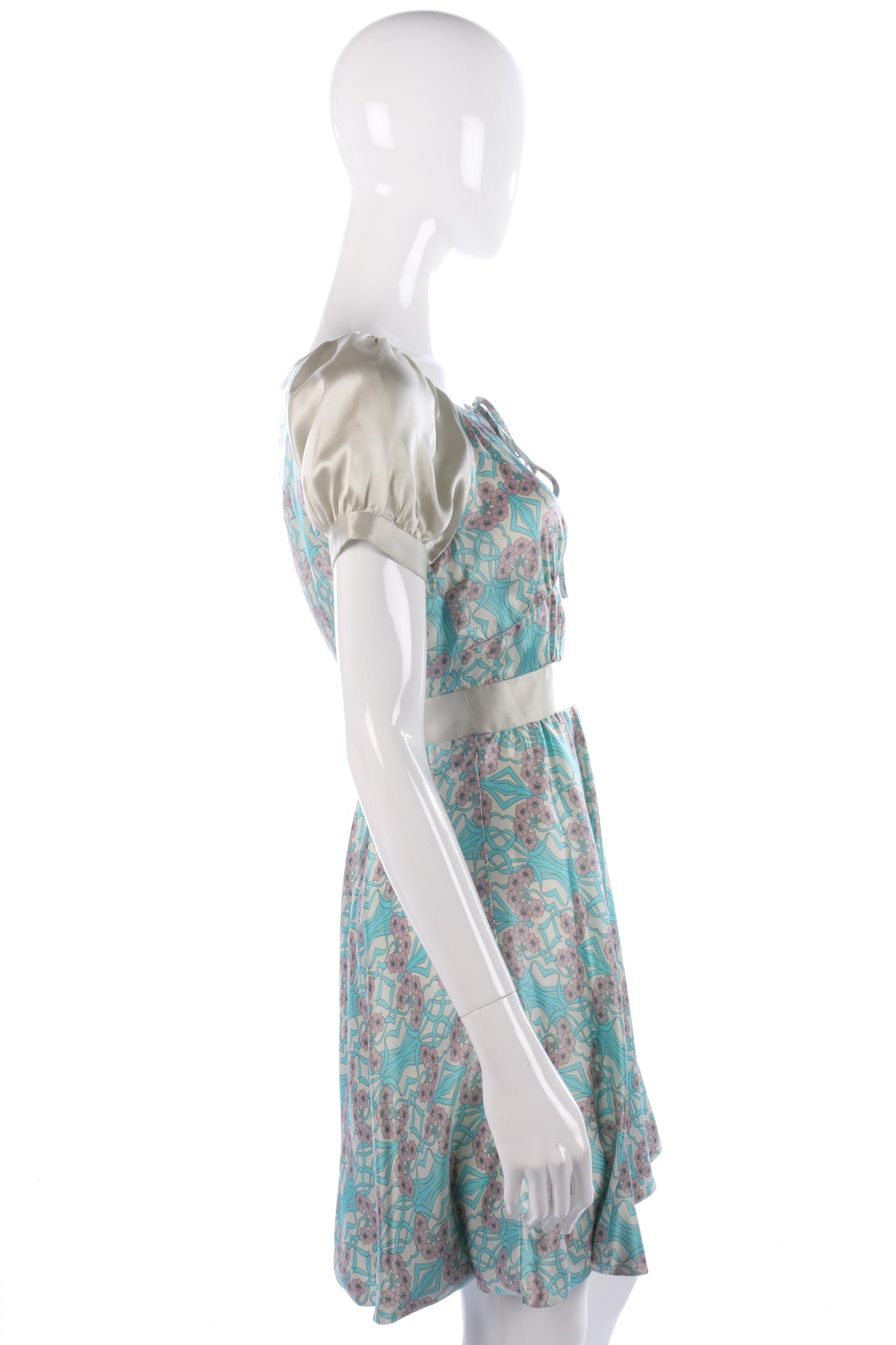 Delightful silk floral french dress size 8 - Ava & Iva