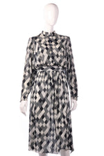 Tricosa dark blue checked patterned dress