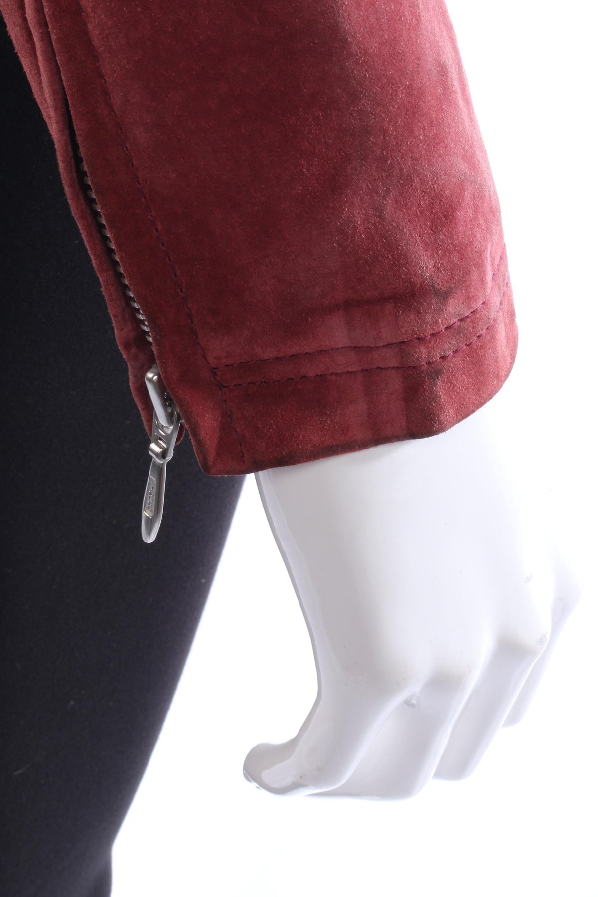 Outer Edge Suede Jacket with Finge Detail Zip Up Dusky Pink Size 12 - Ava & Iva