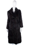 Vintage full length rabbit fur coat, very dark colour - Ava & Iva