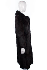 Vintage full length rabbit fur coat, very dark colour - Ava & Iva