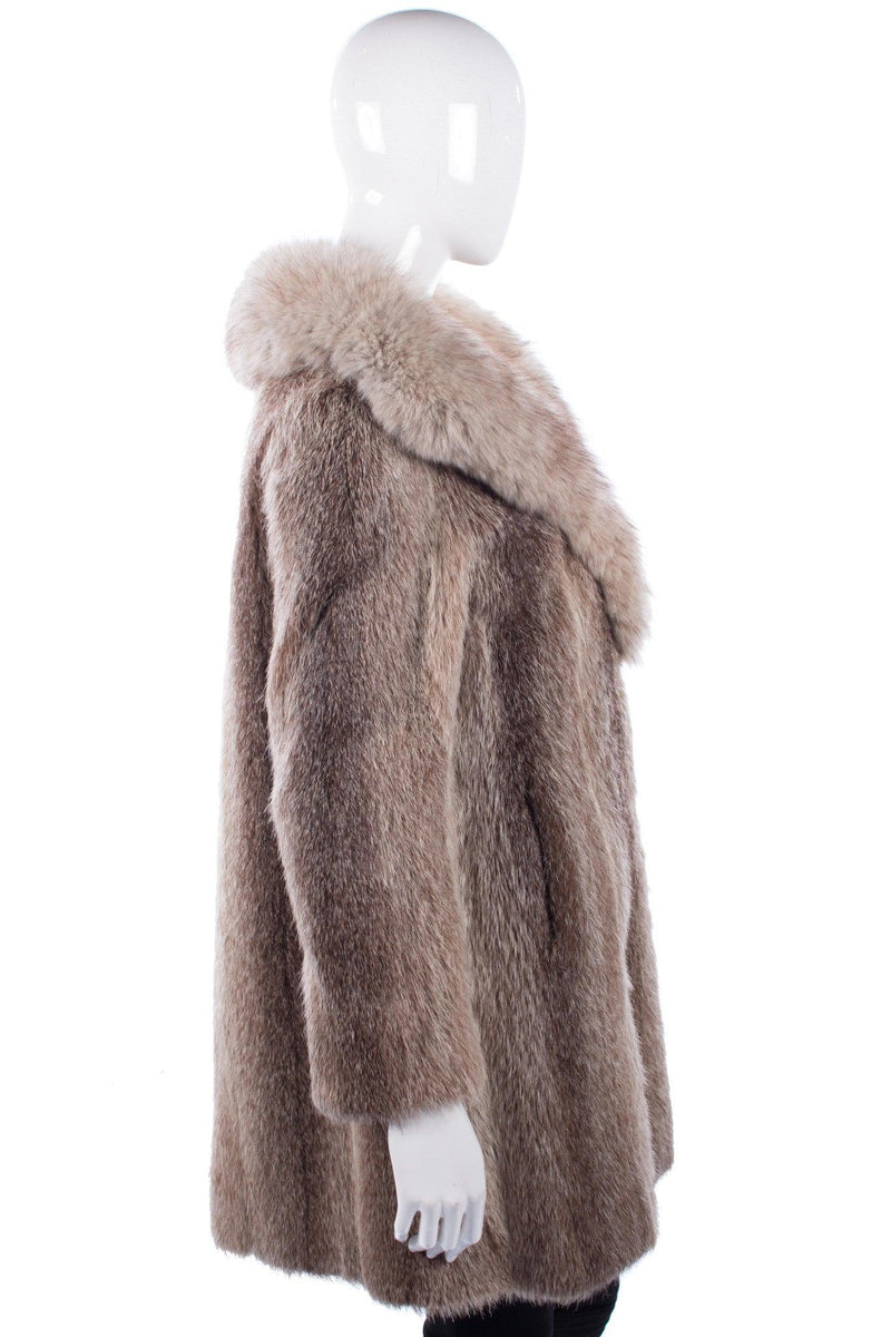 Vintage artic fox fur coat with full collar size M - Ava & Iva