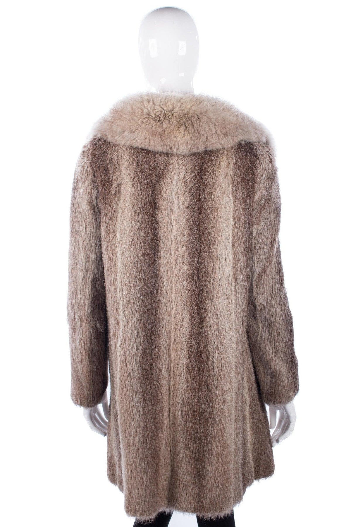Vintage artic fox fur coat with full collar size M - Ava & Iva