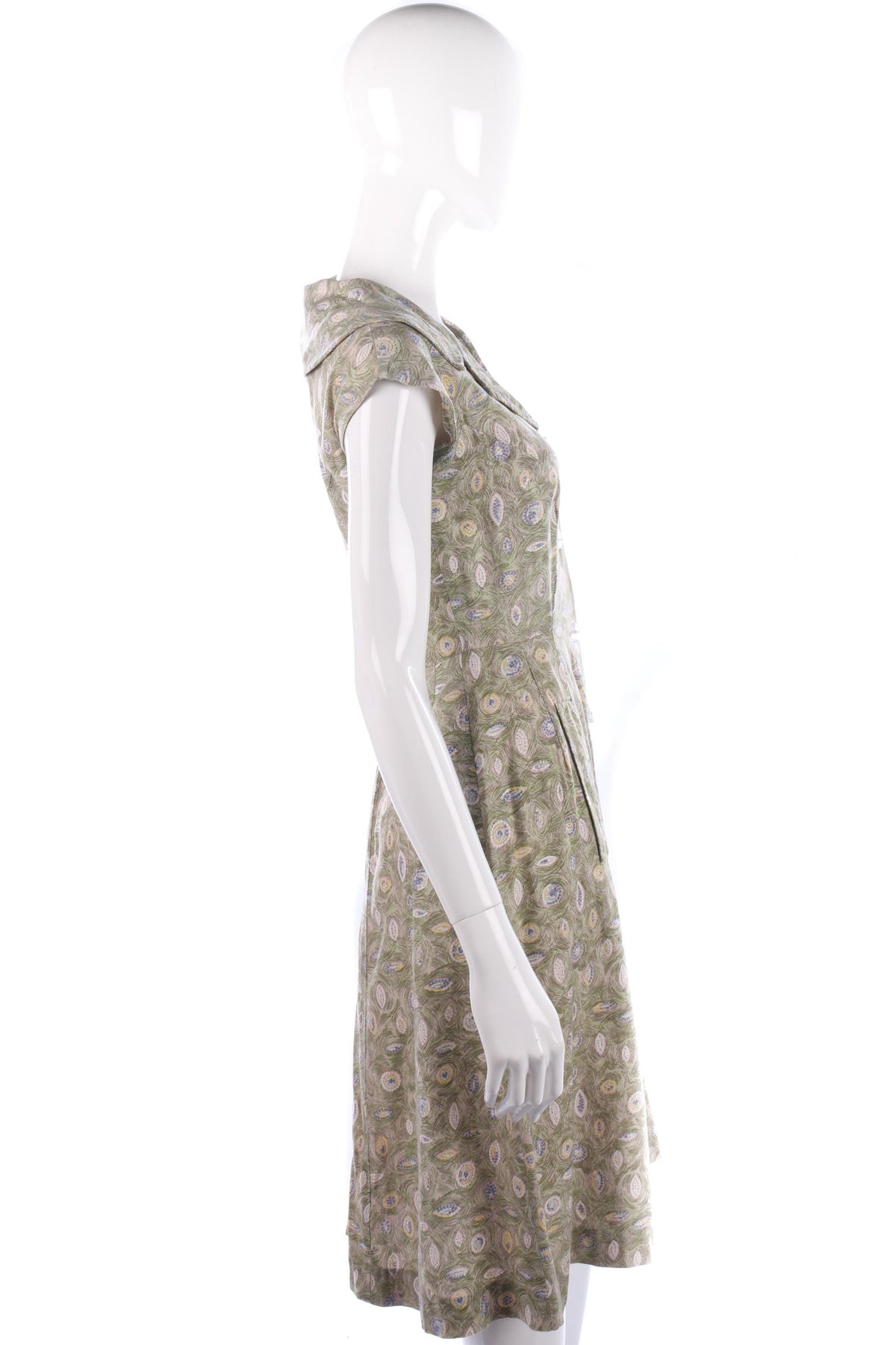 Vintage 1950's dress green and blue - Ava & Iva