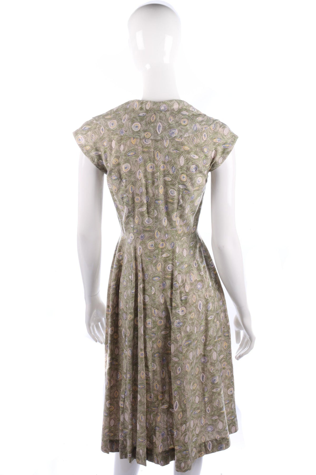 Vintage 1950's dress green and blue - Ava & Iva