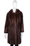 Leroy Furs Mink Fur Coat Mid Brown Size M - Ava & Iva