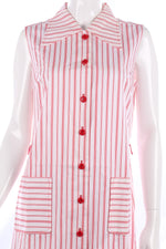 Lovely vintage red striped cotton 1970's summer dress - Ava & Iva