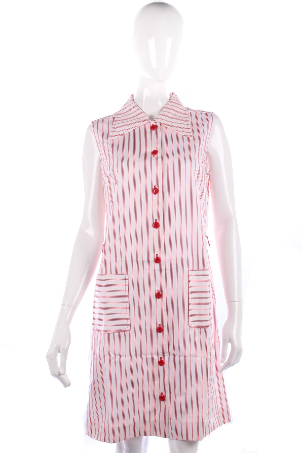 Lovely vintage red striped cotton 1970's summer dress - Ava & Iva