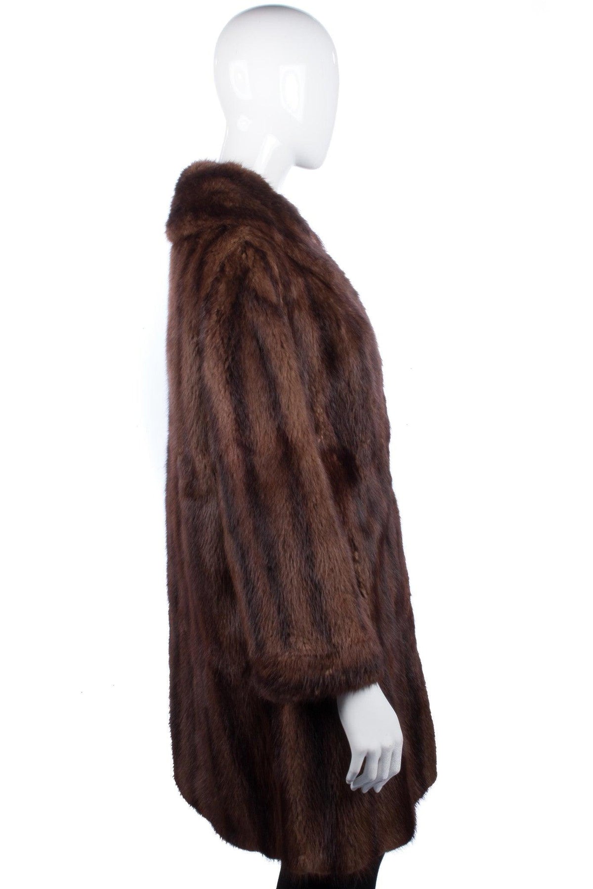 Leroy Furs Mink Fur Coat Mid Brown Size M - Ava & Iva