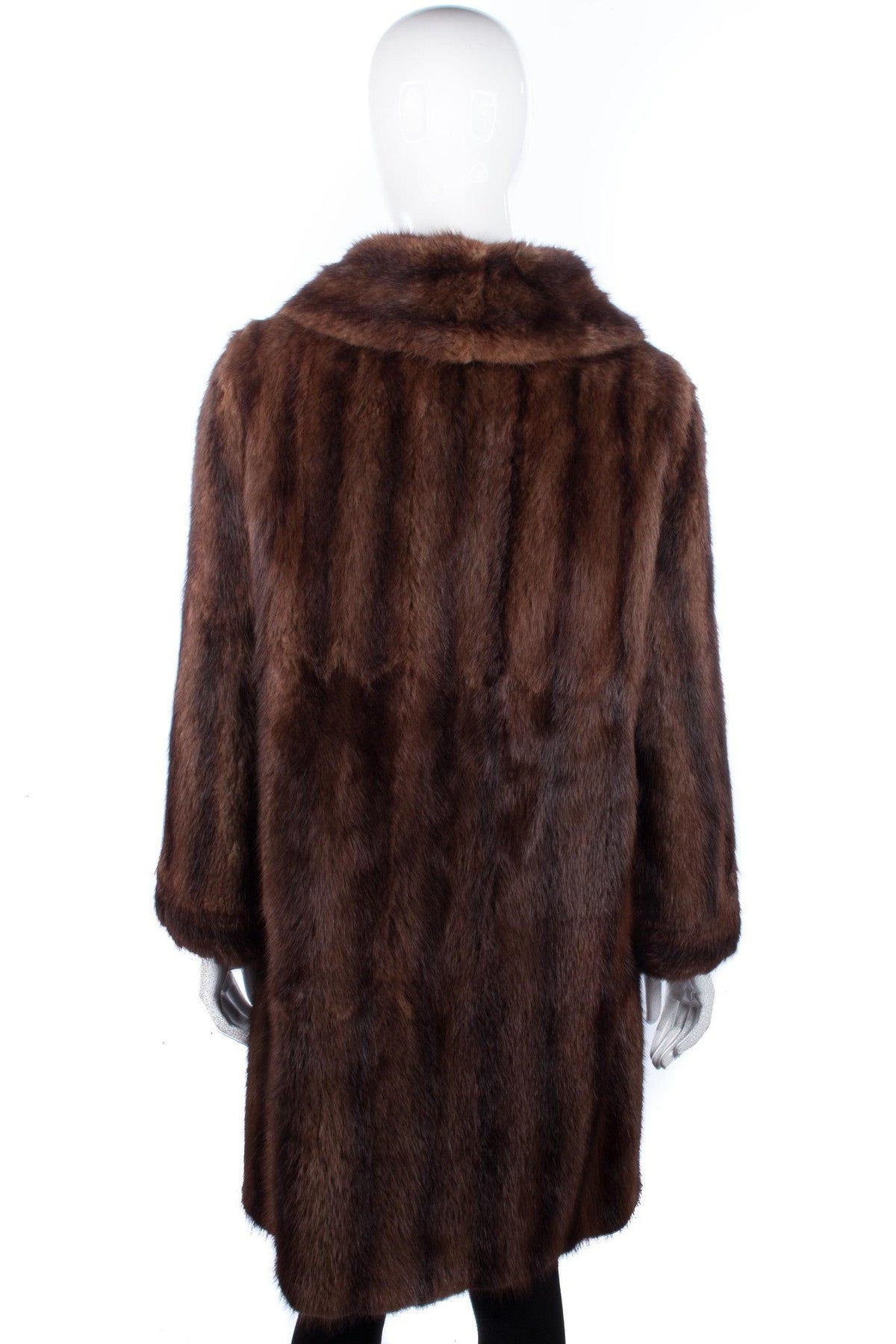 Leroy Furs Mink Fur Coat Mid Brown Size M - Ava & Iva