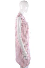 Lovely vintage red striped cotton 1970's summer dress - Ava & Iva
