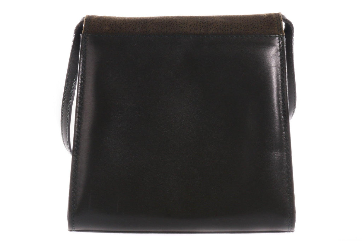 Small dark green handbag  back 