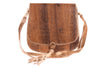 Light brown snakeskin handbag with tassel 