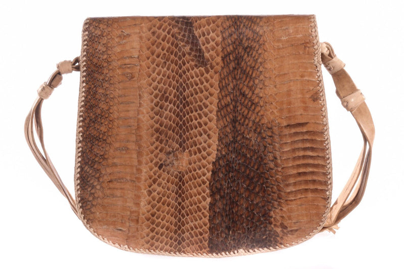 Light brown snakeskin handbag with tassel  back