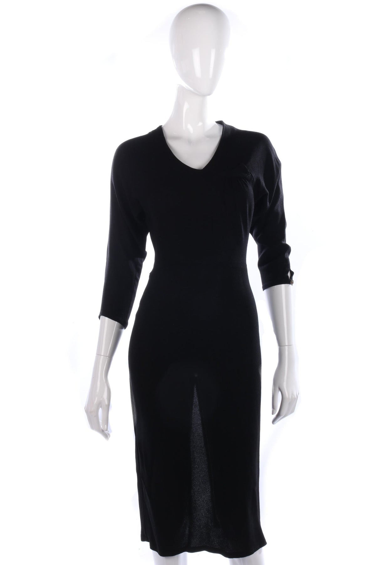 Fabulous vintage black crepe 1940's dress size S - Ava & Iva