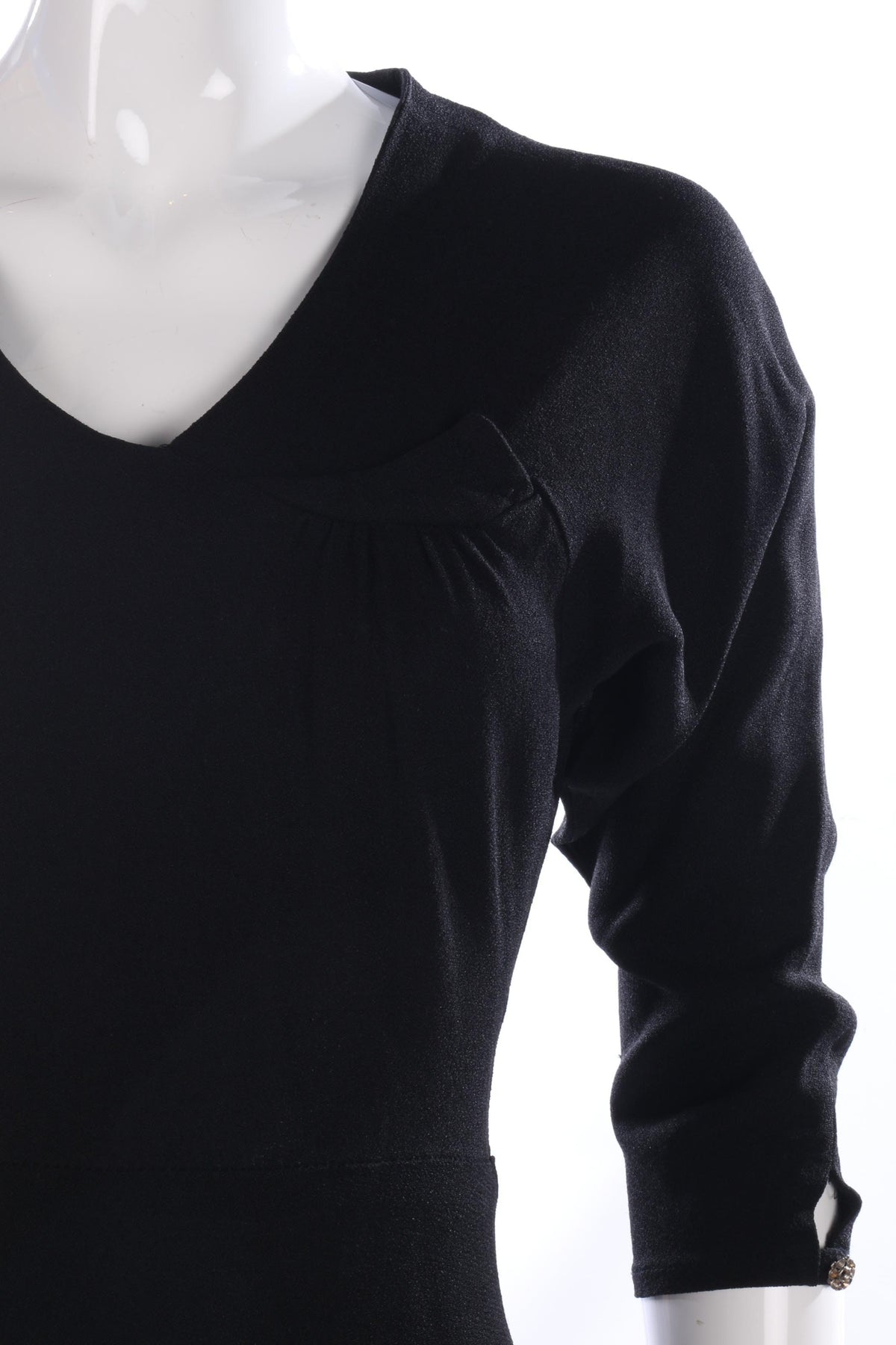 Fabulous vintage black crepe 1940's dress size S - Ava & Iva