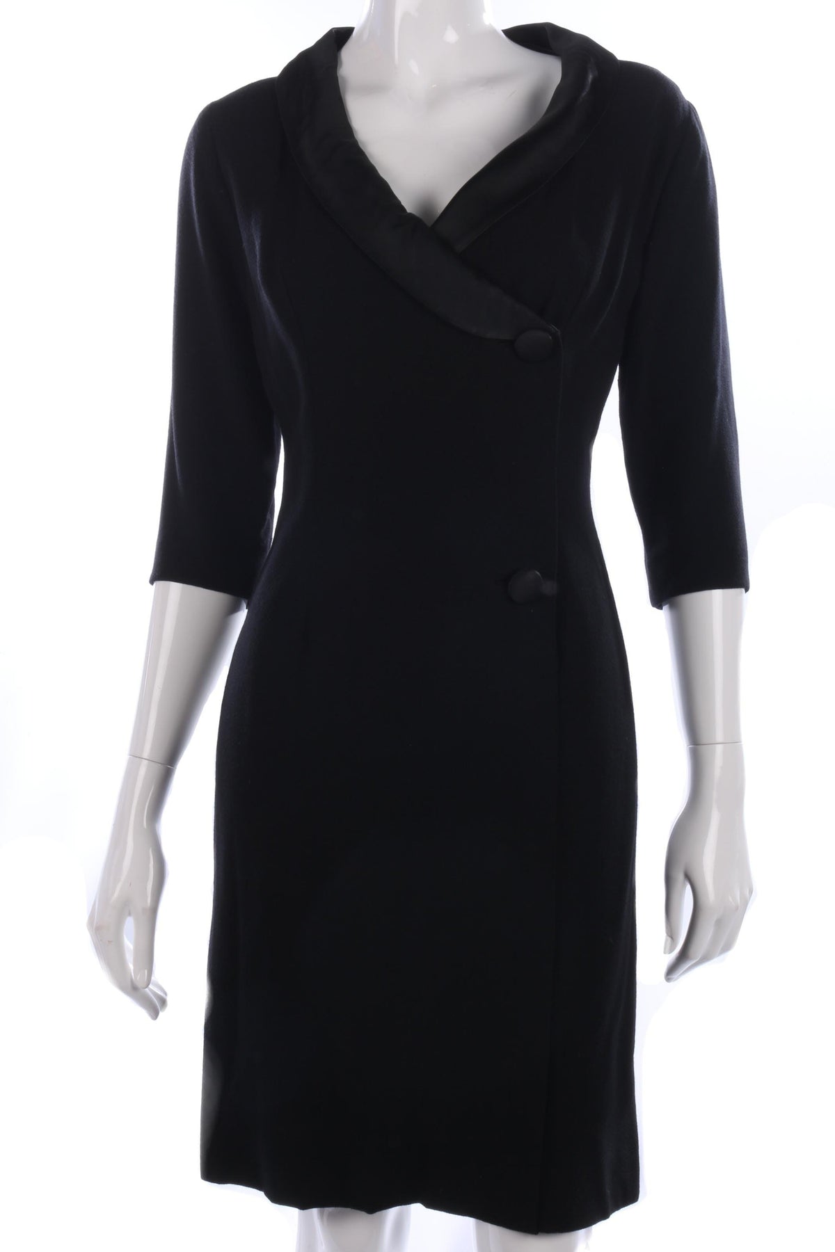 Fabulous vintage black crepe 1940's dress size S - Ava & Iva