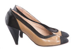 Beige and black heels 
