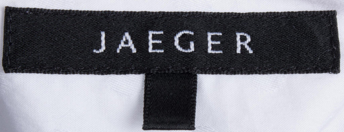 Jaeger Shirt White Cotton with Ruffle Detail Size 10 - Ava & Iva