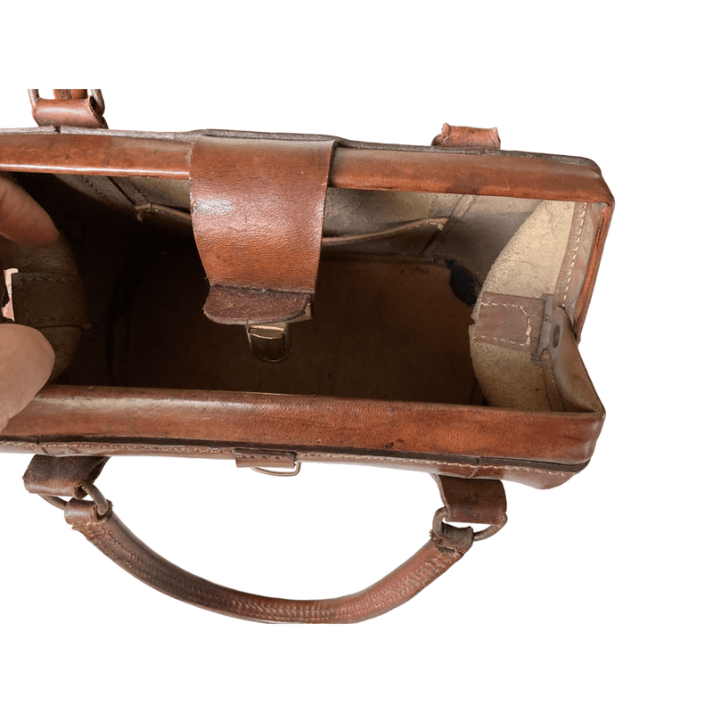 Vintage Leather Tan Fixed Handle Handbag - Ava & Iva