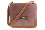 Suede and leather handbag 