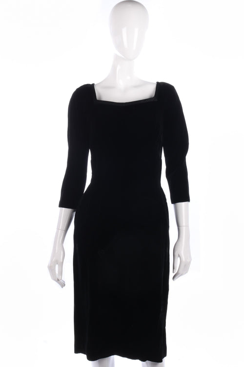 Fabulous black vintage velvet dress size 10 - Ava & Iva