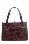 Brown patent leather handbag 