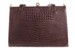 Brown patent leather handbag  back