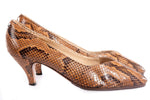 Brown snake skin shoes  side