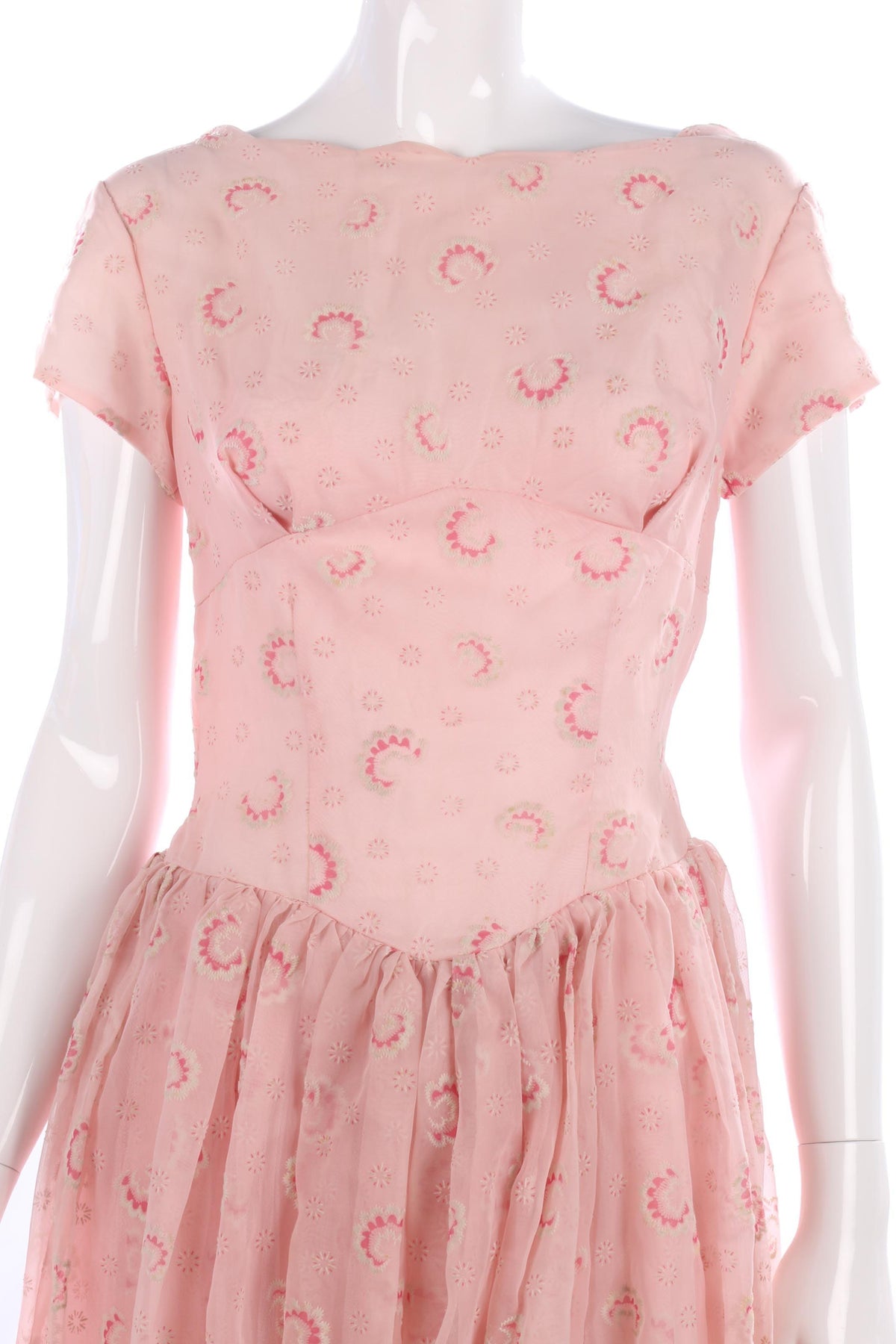 Stunning vintage 1950's pink summer dress size S - Ava & Iva