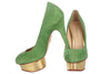 Charlotte Olympia Green Suede High Heel Shoes Size 35 1/2 - Ava & Iva