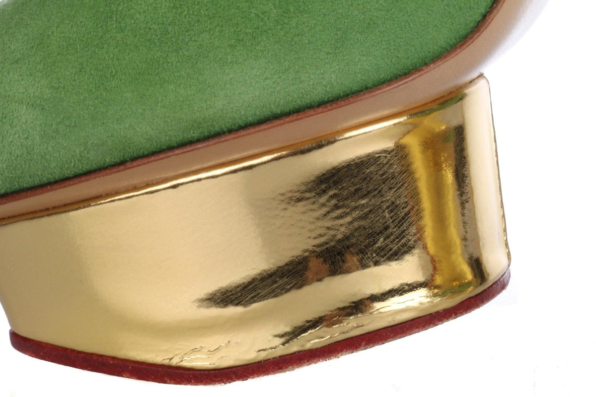 Charlotte Olympia Green Suede High Heel Shoes Size 35 1/2 - Ava & Iva