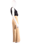Prestige beige leather skirt with cut out detail size 12 side