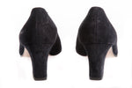 Slipper style black heeled shoes back