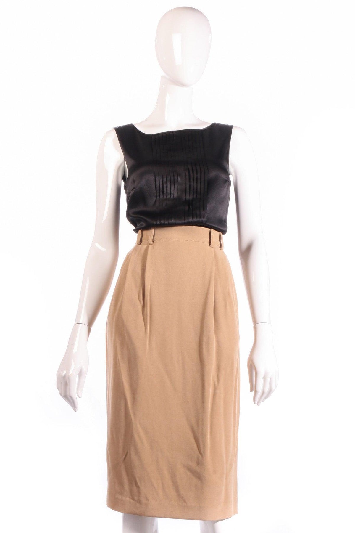 Jaeger silk light brown formal skirt size 12 - Ava & Iva