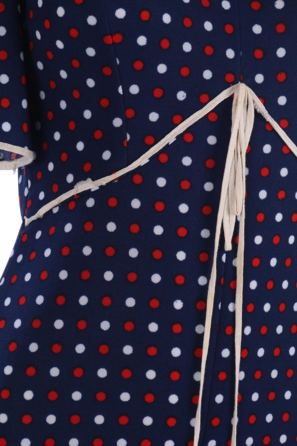 1970s vintage blue spotted dress size S/M - Ava & Iva