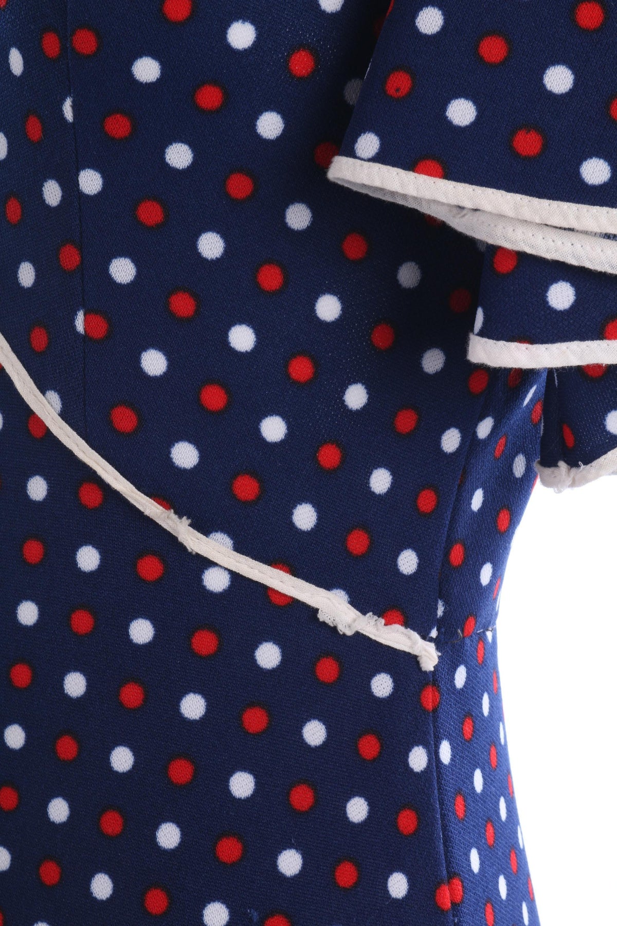 1970s vintage blue spotted dress size S/M - Ava & Iva