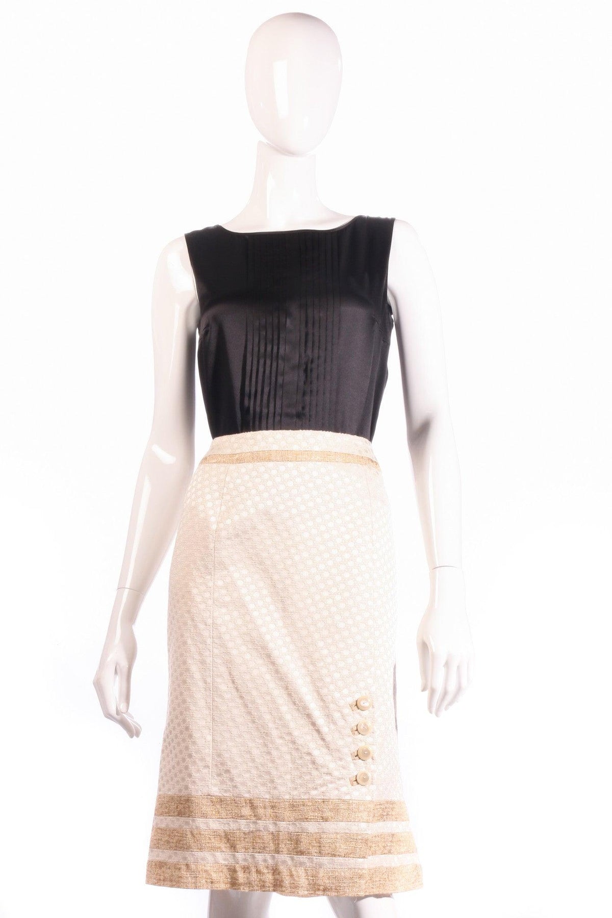 Karen Millen beige textured skirt size 14 - Ava & Iva