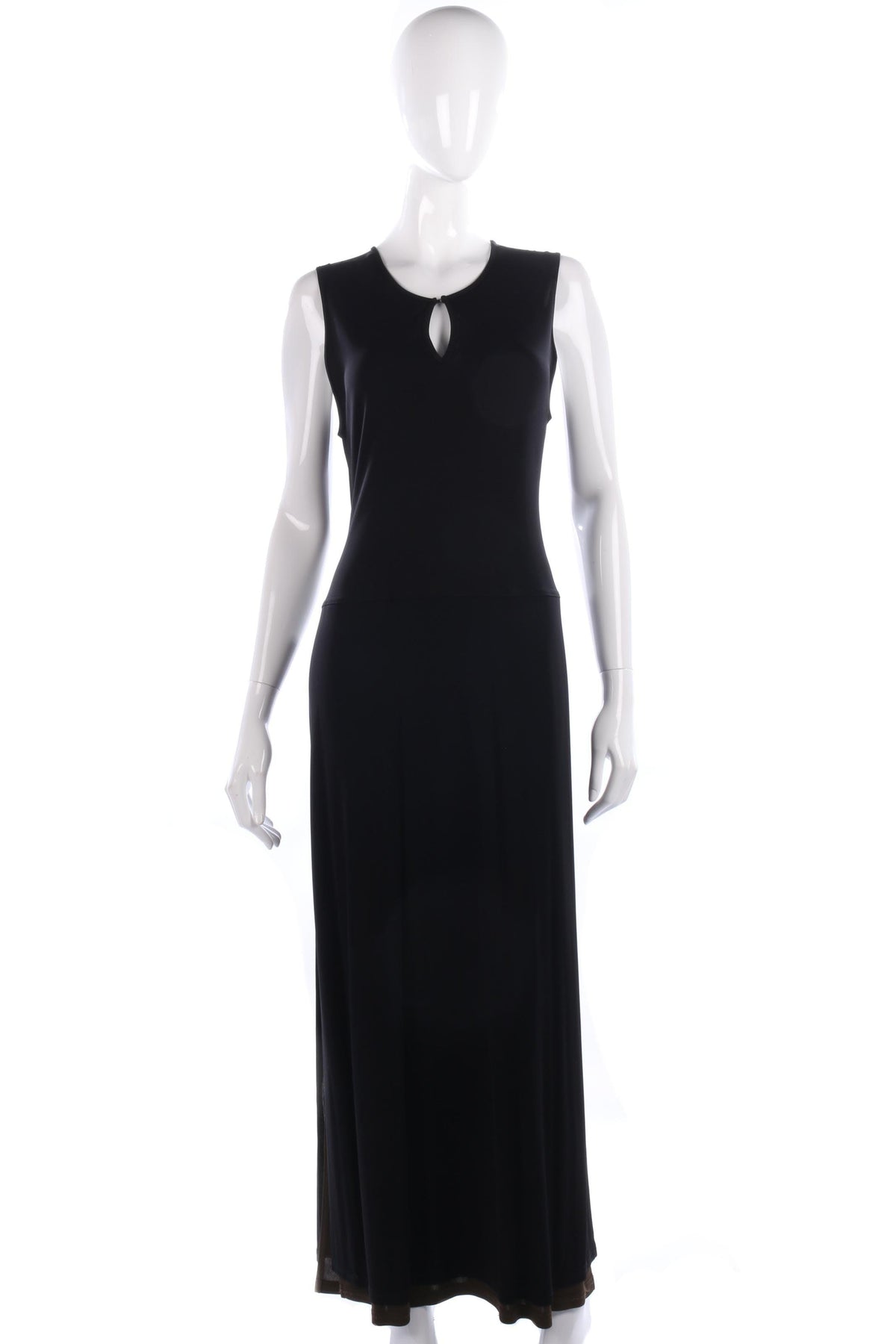 Vintage planet side split black dress with green lining, size 12 - Ava & Iva