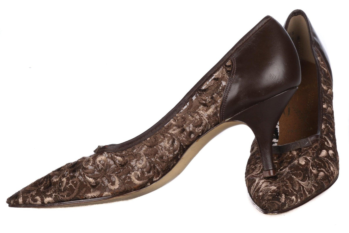 Joyland Vintage Swiss Brown Lace Vintage Shoes Size 3 1/2 - Ava & Iva