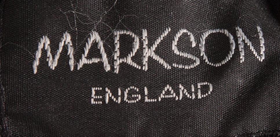 Markson black hat with floral pattern  label