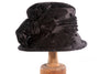Markson black hat with floral pattern 