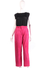 Pink suede trousers 