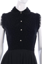 Lovely black vintage velvet and crepe dress size S - Ava & Iva